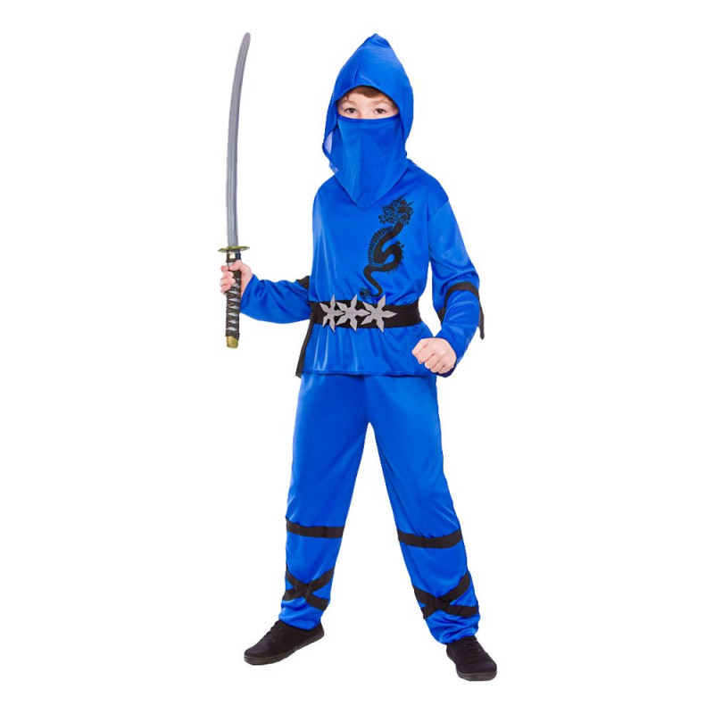 Ninja Barn Blå Maskeraddräkt - Large