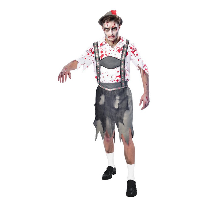 Oktoberfest Zombie Man Maskeraddräkt - Large