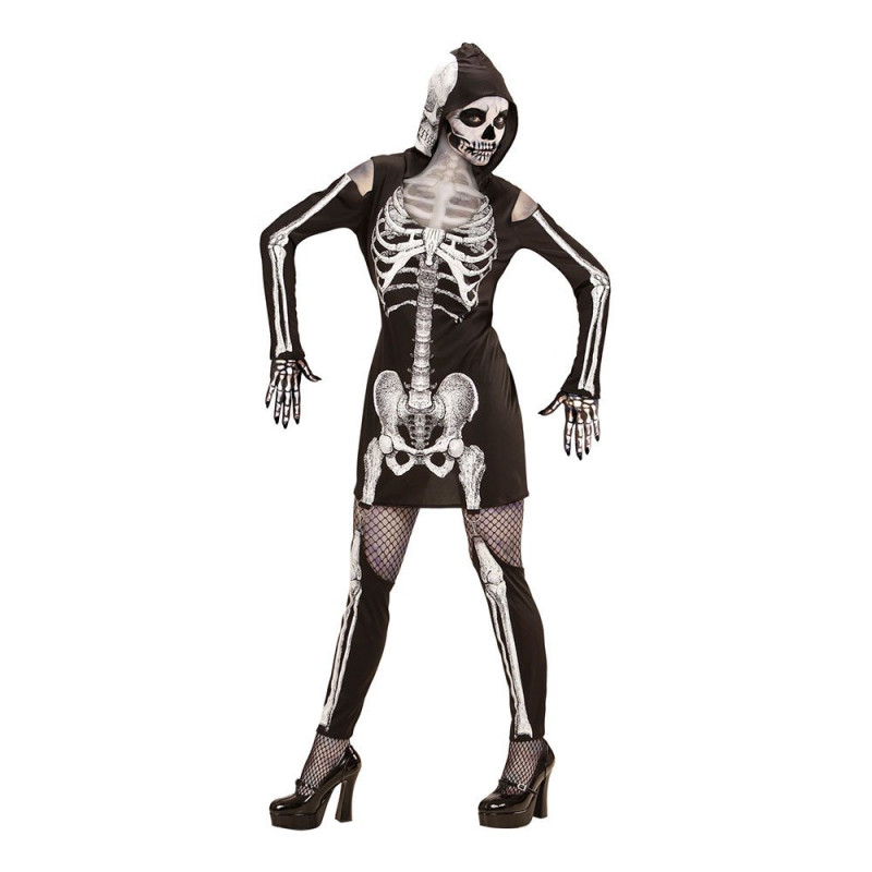 Skelettklänning med Huva Maskeraddräkt - Large
