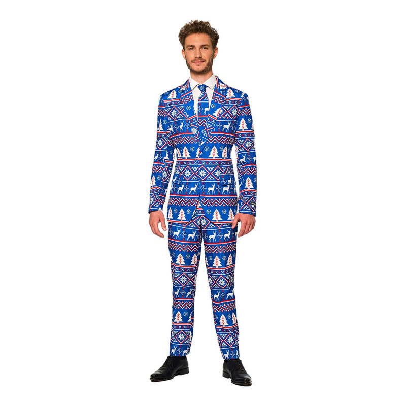 Suitmeister Christmas Blue Nordic Kostym - XX-Large