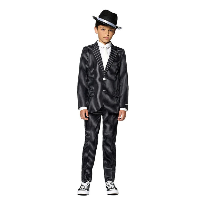 Suitmeister Boys Gangster Pinstripe Black Kostym - Small