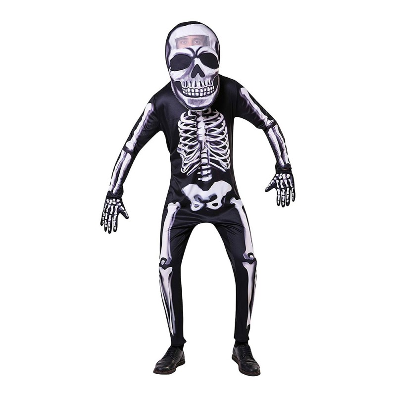 Skelett med Stort Huvud Maskeraddräkt - One size