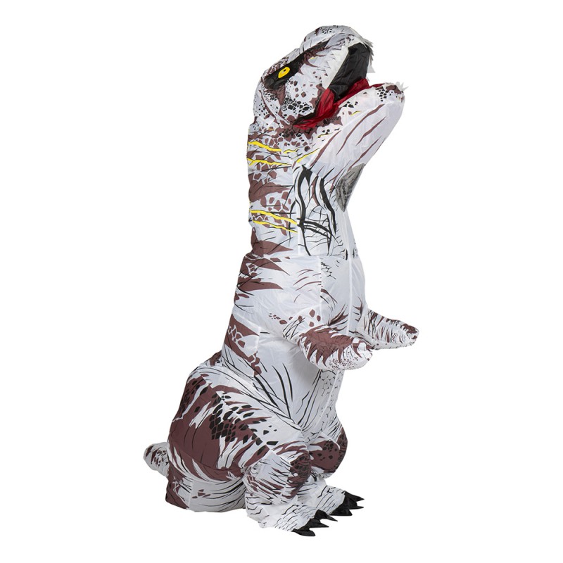 Uppblåsbar T-Rex Vit Maskeraddräkt - One size