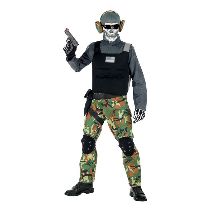 Skelett Soldat Maskeraddräkt - Small