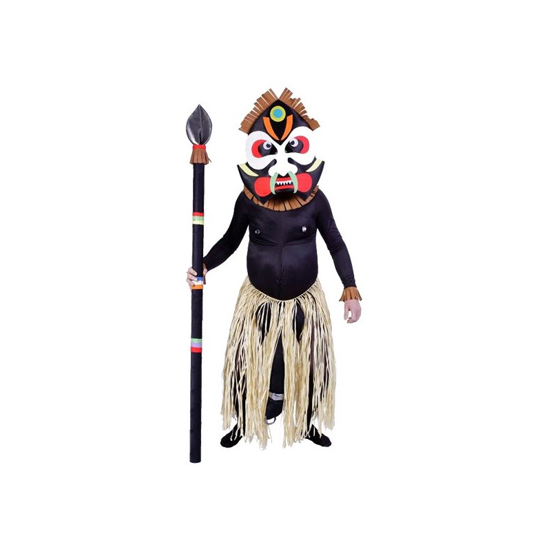Zulu med Stort Huvud Maskeraddräkt - One size