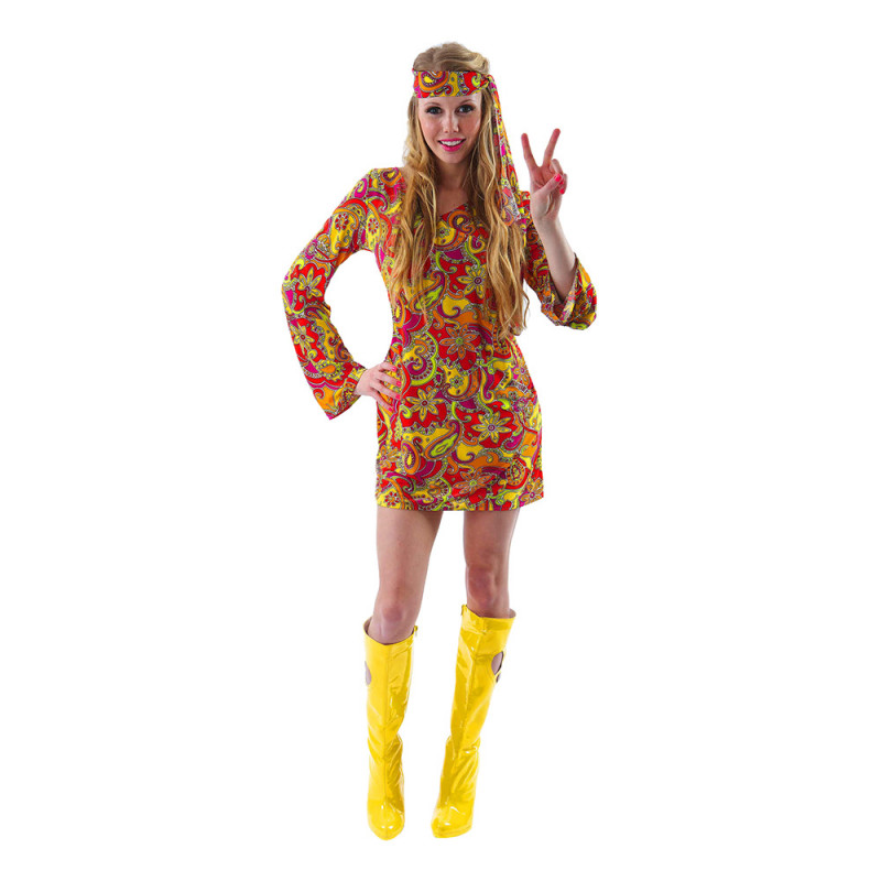 Kvinnlig Hippie Budget Maskeraddräkt - Small