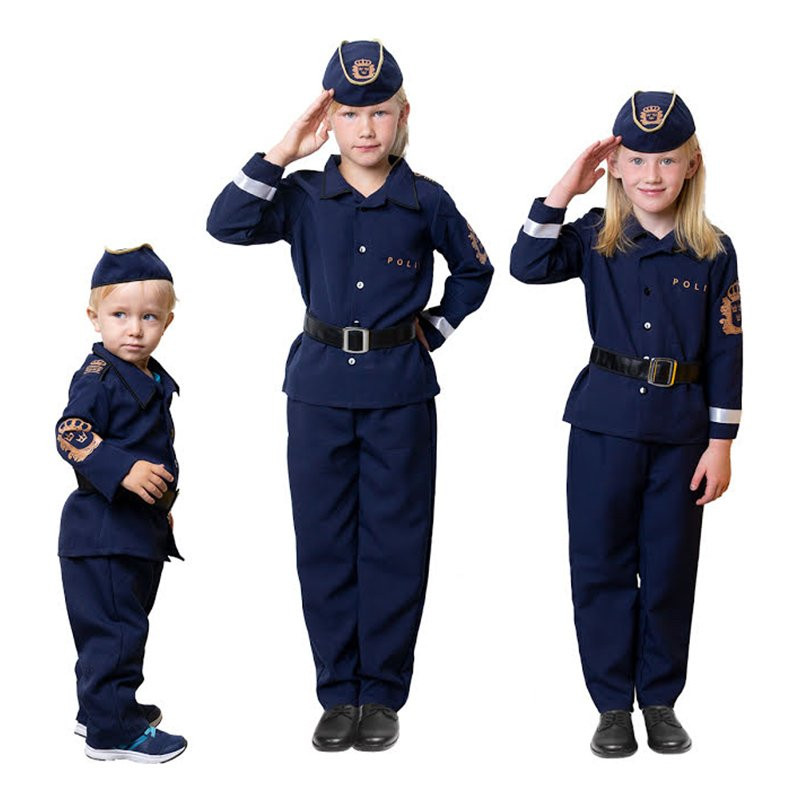 Svensk Polis Barn Maskeraddräkt - Medium